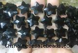RGBS71 15 inches 14mm faceted star black obsidian beads wholesale