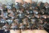 RGBS72 15 inches 14mm faceted star red obsidian beads wholesale