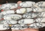 RIBS59 15 inches 14*40mm rice white howlite gemstone beads wholesale