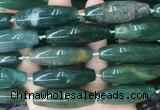 RIBS69 15 inches 14*40mm rice moss agate gemstone beads wholesale