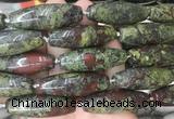 RIBS72 15 inches 14*40mm rice dragon blood jasper gemstone beads wholesale