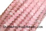 RQBS03 15 inches 6*10mm faceted rondelle rose quartz beads