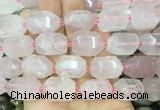 RQBS12 15 inches 13*18mm - 15*20mm faceted nuggets rose quartz beads