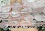 RQBS15 15 inches 18*25mm - 22*30mm faceted freeform rose quartz beads