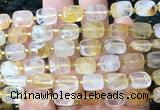 RTBS09 15 inches 8*10mm faceted rectangle yellow gum flower crystal beads wholesale