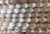 SEBS124 15 inches 8*12mm rice selenite gemstone beads wholesale