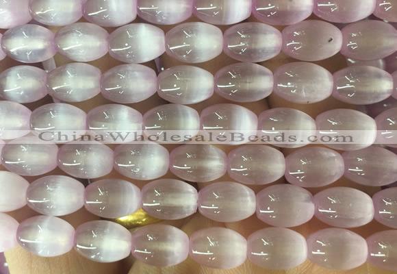 SEBS132 15 inches 8*12mm rice selenite gemstone beads wholesale
