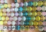 SEBS141 15 inches 8mm round colorful selenite gemstone beads wholesale