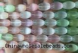 SEBS151 15 inches 8*12mm rice colorful selenite gemstone beads wholesale