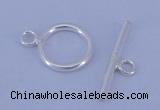 SSC01 5pcs 8mm donut 925 sterling silver toggle clasps