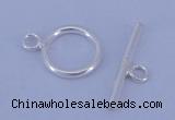 SSC01 5pcs 8mm donut 925 sterling silver toggle clasps