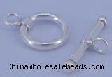 SSC06 5pcs 10mm donut 925 sterling silver toggle clasps