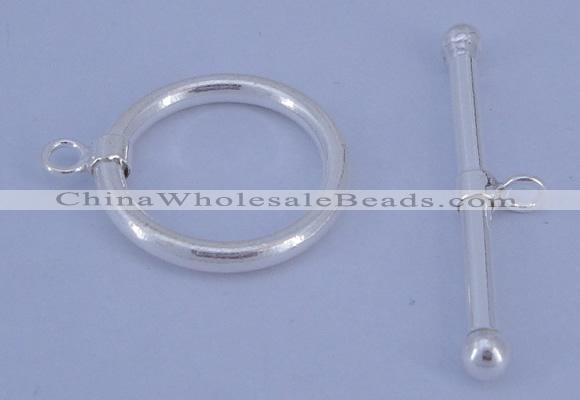 SSC07 5pcs 22mm donut 925 sterling silver toggle clasps