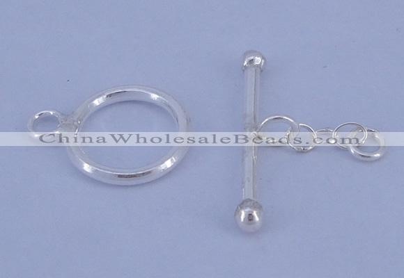 SSC09 5pcs 12mm donut 925 sterling silver toggle clasps