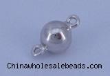 SSC106 5pcs 6mm round 925 sterling silver magnetic clasps
