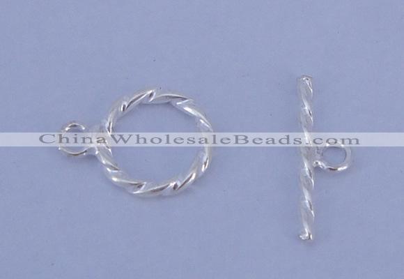 SSC17 5pcs 8.5mm donut 925 sterling silver toggle clasps