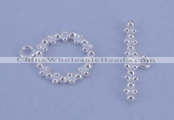 SSC22 5pcs 11mm donut 925 sterling silver toggle clasps