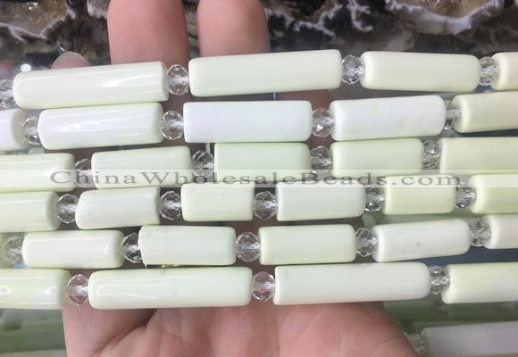 TBBS110 15 inches 8*15mm - 8*25mm tube lemon turquoise beads wholesale