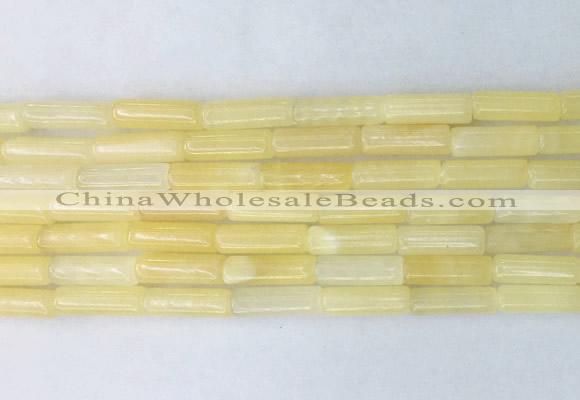 TBBS16 15 inches 4*13mm tube yellow jade gemstone beads