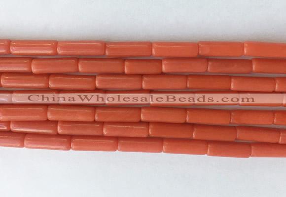 TBBS37 15 inches 4*13mm tube synthetic coral gemstone beads