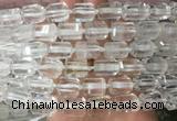 TBBS41 15 inches 12*16mm faceted tube white crystal beads wholesale