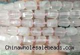 TBBS42 15 inches 12*16mm faceted tube rose quartz beads wholesale
