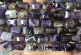 TBBS45 15 inches 12*16mm faceted tube dogtooth amethyst beads wholesale