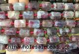 TBBS48 15 inches 12*16mm faceted tube pink tourmaline beads wholesale