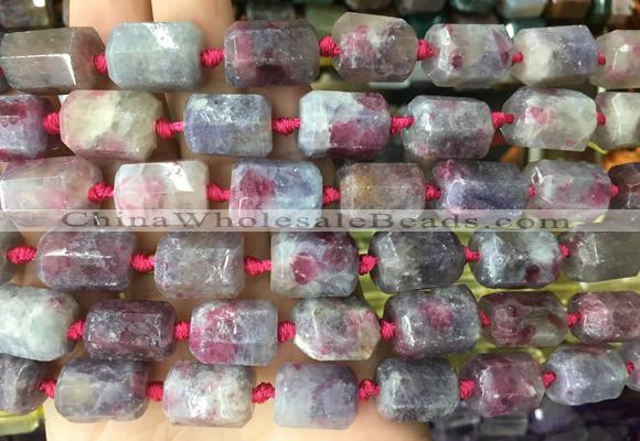 TBBS48 15 inches 12*16mm faceted tube pink tourmaline beads wholesale