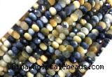 TEBS07 15 inches 4*6mm faceted rondelle golden & blue tiger eye beads