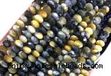 TEBS08 15 inches 5*8mm faceted rondelle golden & blue tiger eye beads