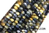 TEBS09 15 inches 6*10mm faceted rondelle golden & blue tiger eye beads