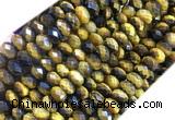 TEBS14 15 inches 5*8mm faceted rondelle yellow tiger eye beads