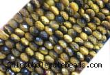 TEBS15 15 inches 6*10mm faceted rondelle yellow tiger eye beads