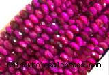 TEBS17 15 inches 4*6mm faceted rondelle red tiger eye beads