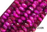 TEBS19 15 inches 6*10mm faceted rondelle red tiger eye beads