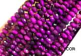 TEBS21 15 inches 4*6mm faceted rondelle purple tiger eye beads
