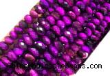 TEBS22 15 inches 5*8mm faceted rondelle purple tiger eye beads