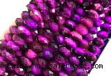 TEBS23 15 inches 6*10mm faceted rondelle purple tiger eye beads