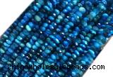 TEBS25 15 inches 2*4mm faceted rondelle blue tiger eye beads