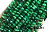 TEBS34 15 inches 4*6mm faceted rondelle green tiger eye beads