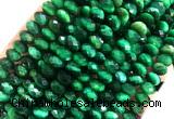 TEBS35 15 inches 5*8mm faceted rondelle green tiger eye beads