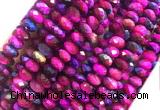 TEBS39 15 inches 5*8mm faceted rondelle colorful tiger eye beads