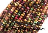 TEBS42 15 inches 4*6mm faceted rondelle rainbow tiger eye beads