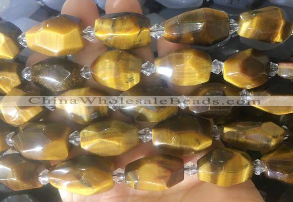 TEBS49 15 inches 12*16mm - 15*20mm faceted nuggets yellow tiger eye beads