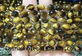 TEBS51 15 inches 6*8mm faceted rice yellow tiger eye beads wholesale