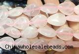 TRBS112 15 inches 13*18mm flat teardrop Rose quartz beads wholesale