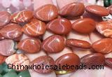 TRBS129 15 inches 13*18mm flat teardrop Red jasper beads wholesale