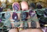 TRBS96 Top drilled 13*18mm faceted flat teardrop fluorite beads wholesale