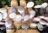 TRBS97 Top drilled 13*18mm faceted flat teardrop purple Lepidolite beads wholesale